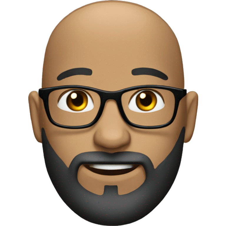 Bald man with black beard and glasses  emoji