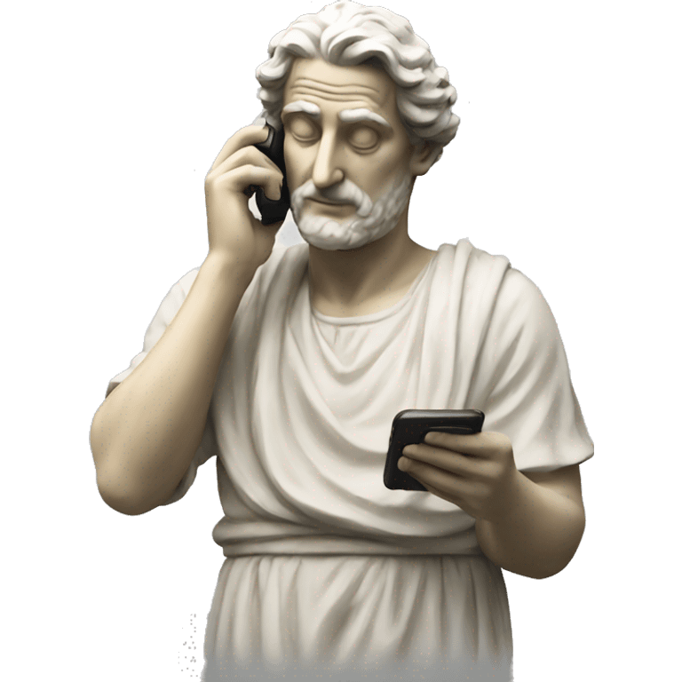 italian statue watching phone emoji