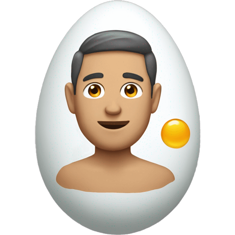 Egg with a man's face emoji