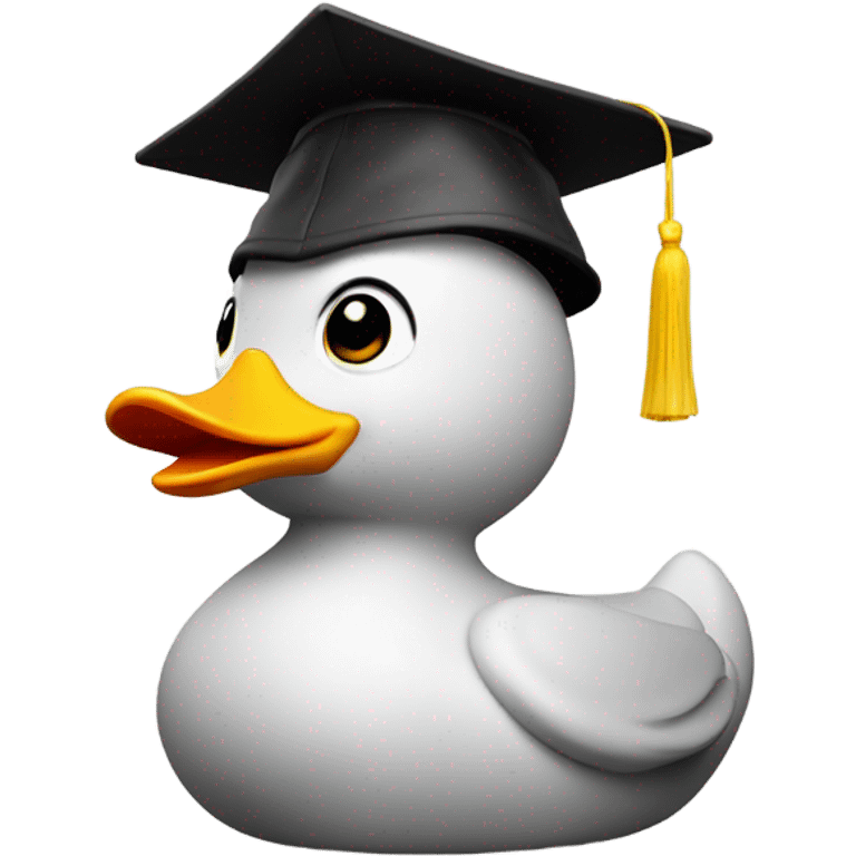 Rubber duck in a graduate hat emoji