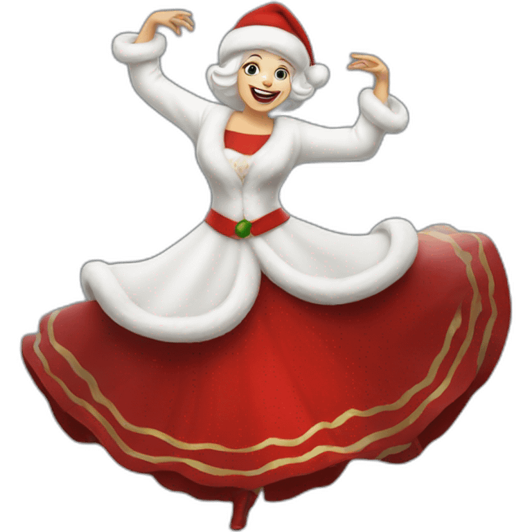 white mrs santa claus dancing emoji