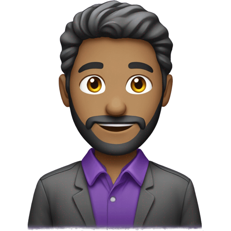 call center Saudi male agent with purple shirt emoji