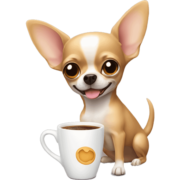 Chihuahua tomando café  emoji