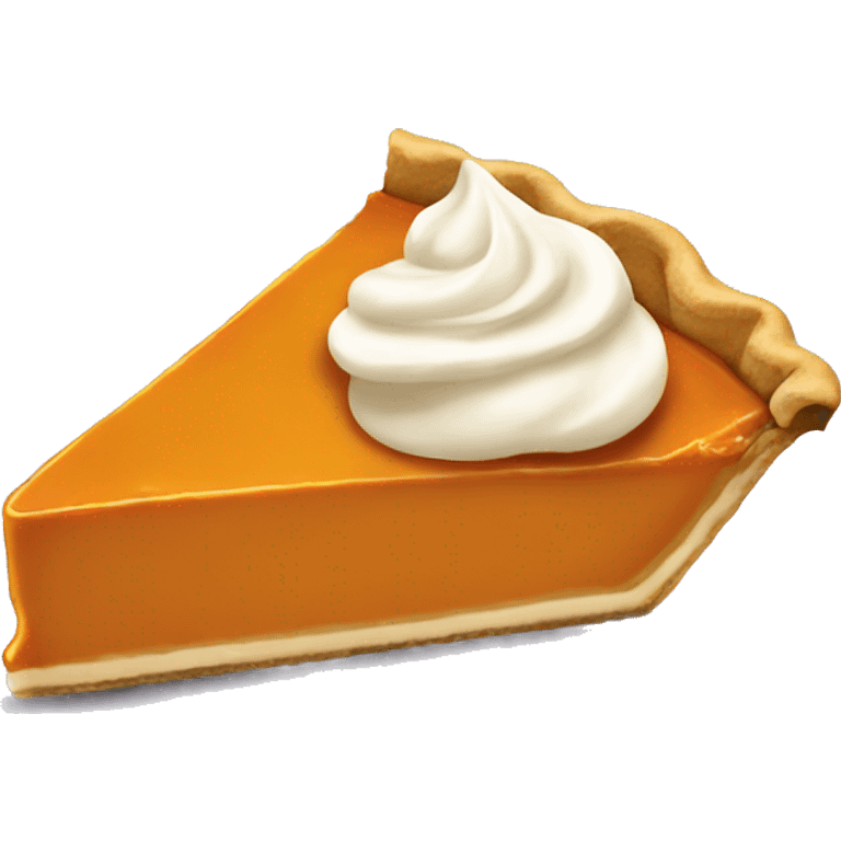 Slice of pumpkin pie with cream emoji