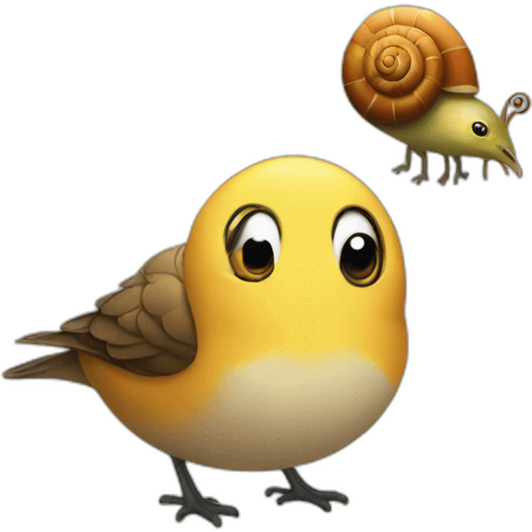 bird with a snail emoji