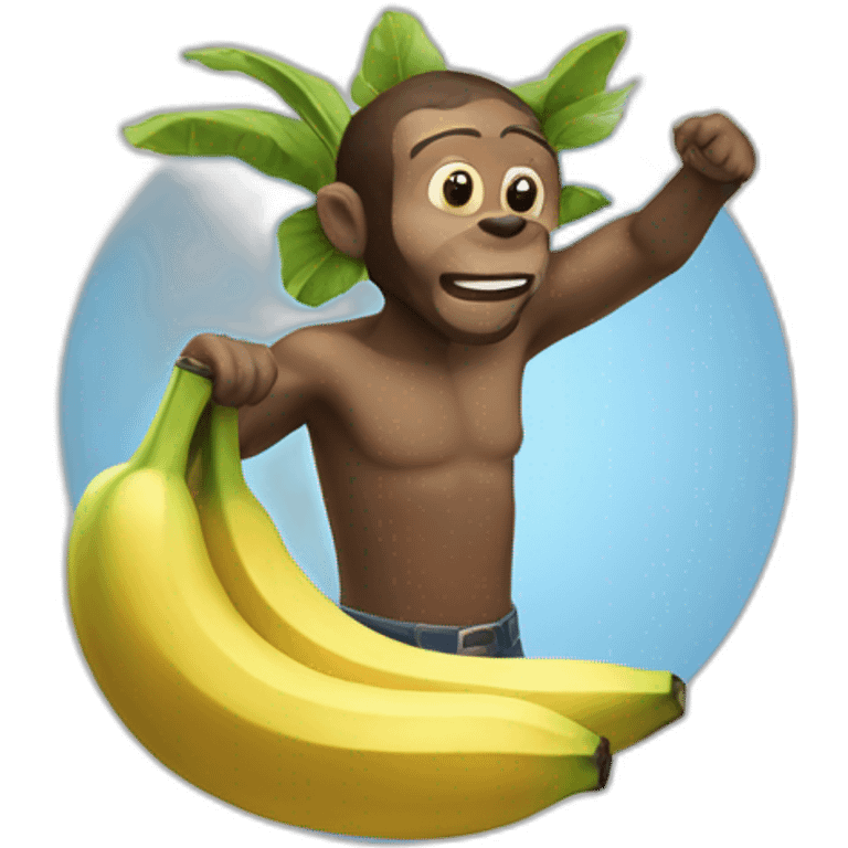 Singe tenant une banane emoji