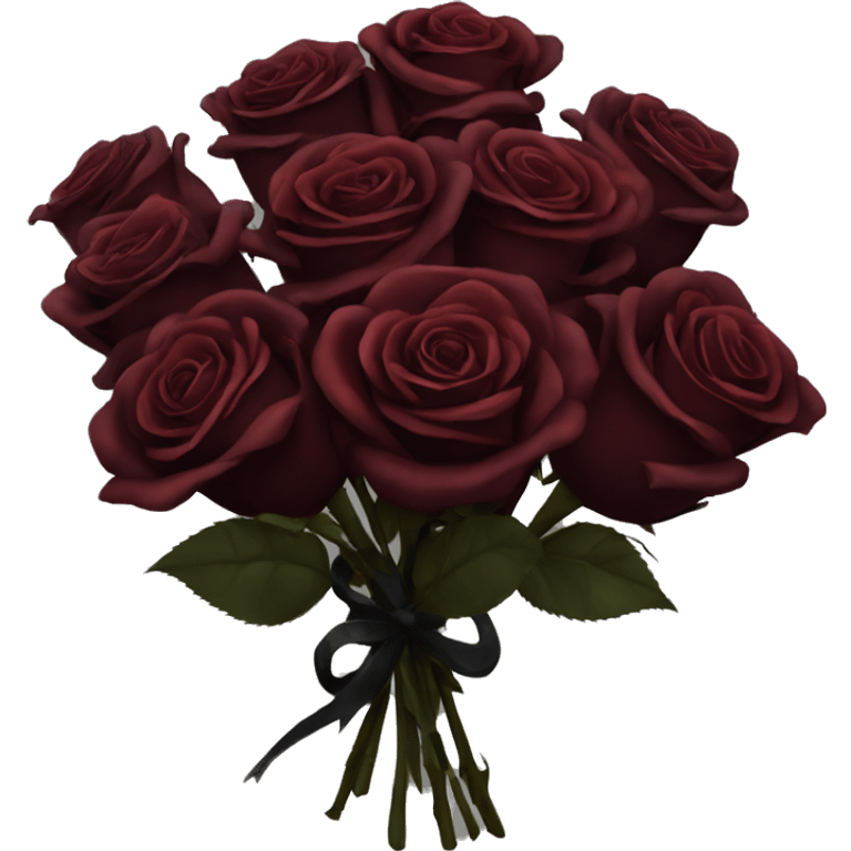 Bouquet of dark red roses gothic emoji