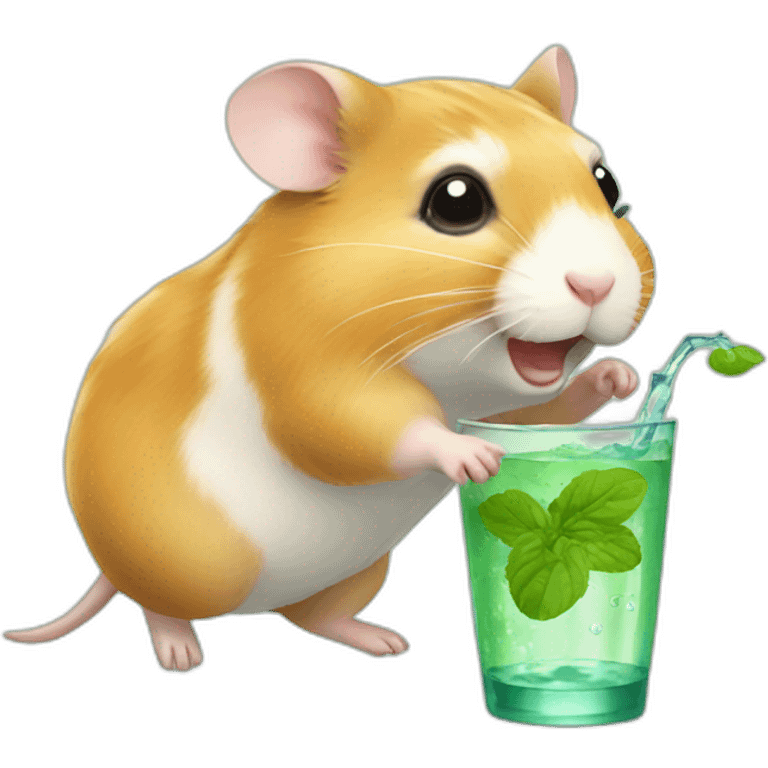 hamster running drinking mojito emoji