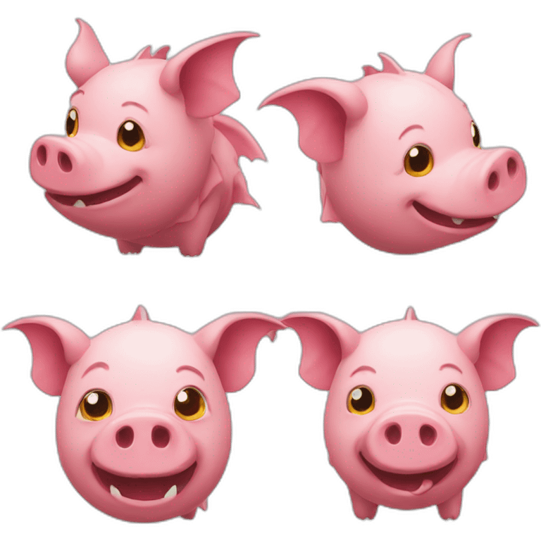 Dragon merged with pig emoji