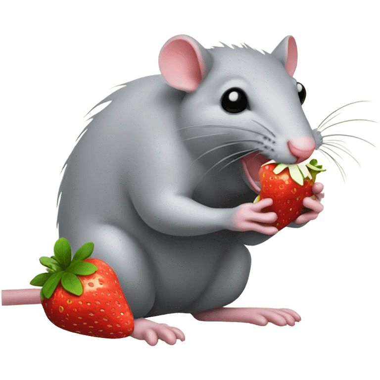 a rat eating a strawberry emoji