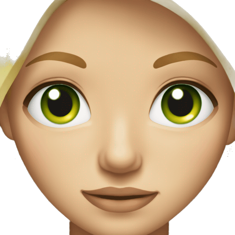 blond teenager with freckles green eyes blond hair with gradient and divided emoji