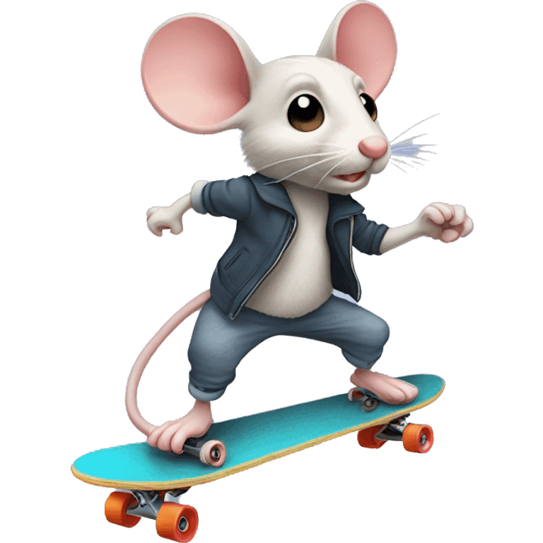 Mouse on skateboard  emoji