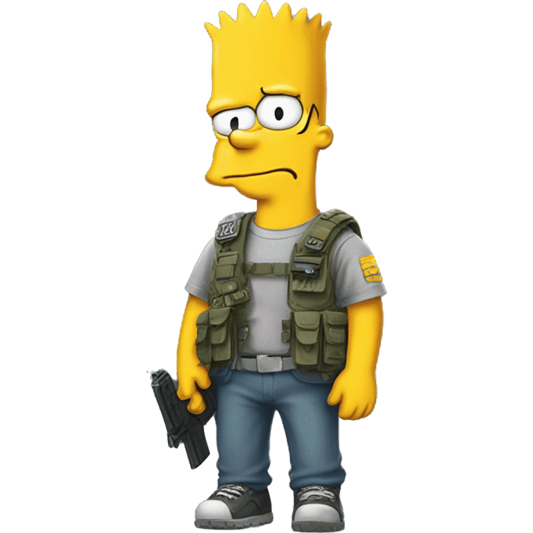  Bart Simpson with a call of duty shirt emoji