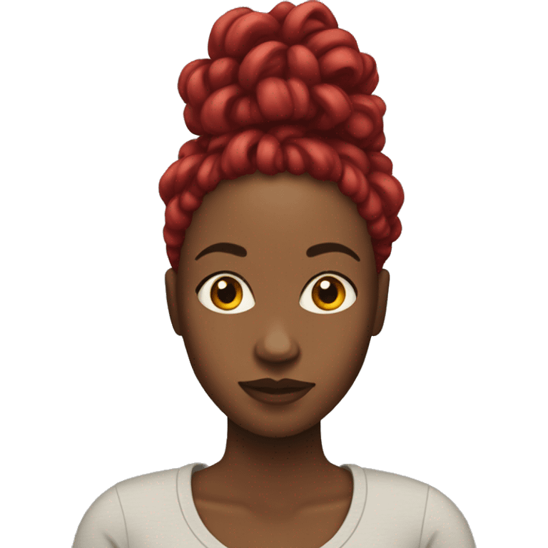 black woman with red locs emoji