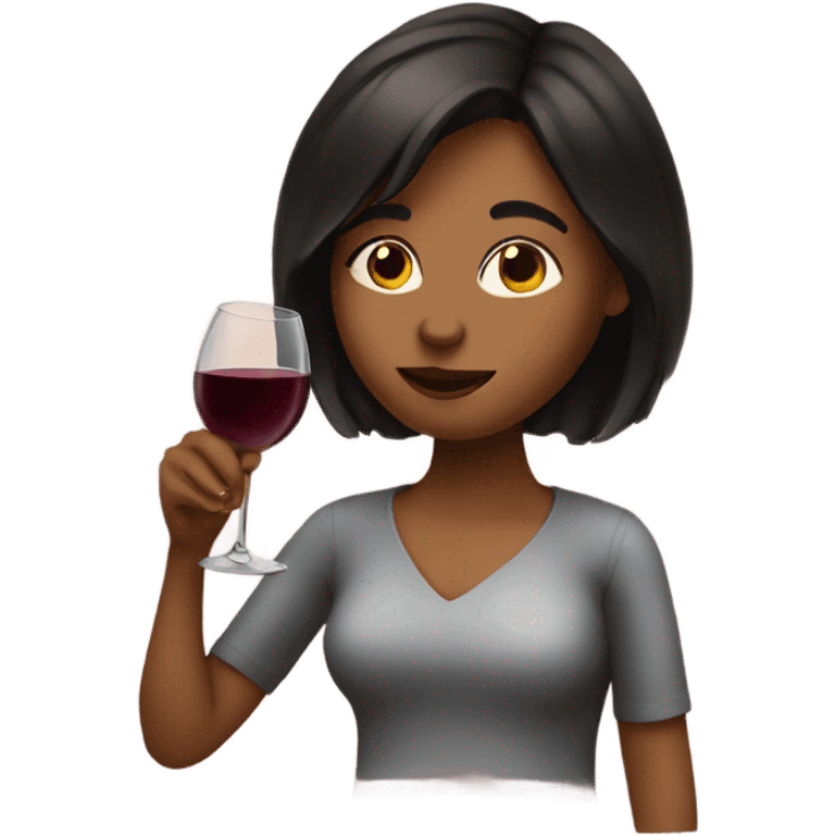 Girl drinking wine  emoji