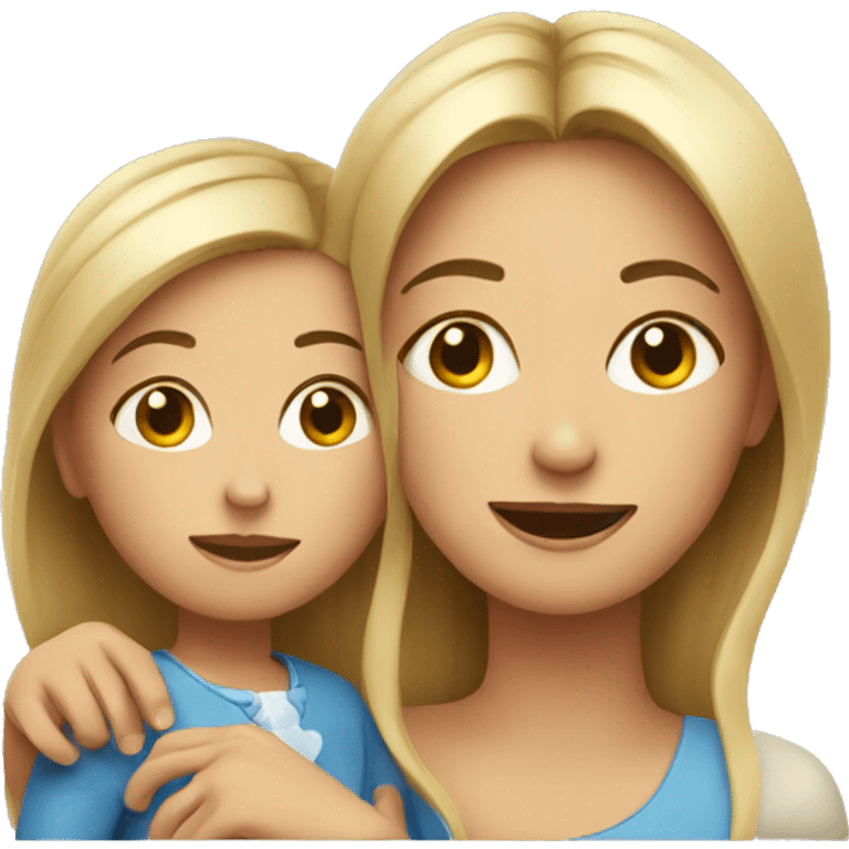 Women with little girl emoji