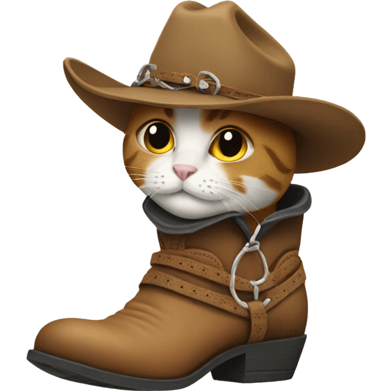 cat in a cowboy boots emoji