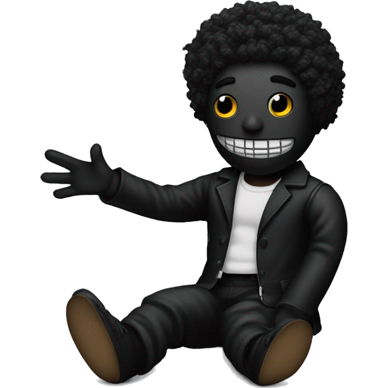 A jet black voodoo doll  emoji