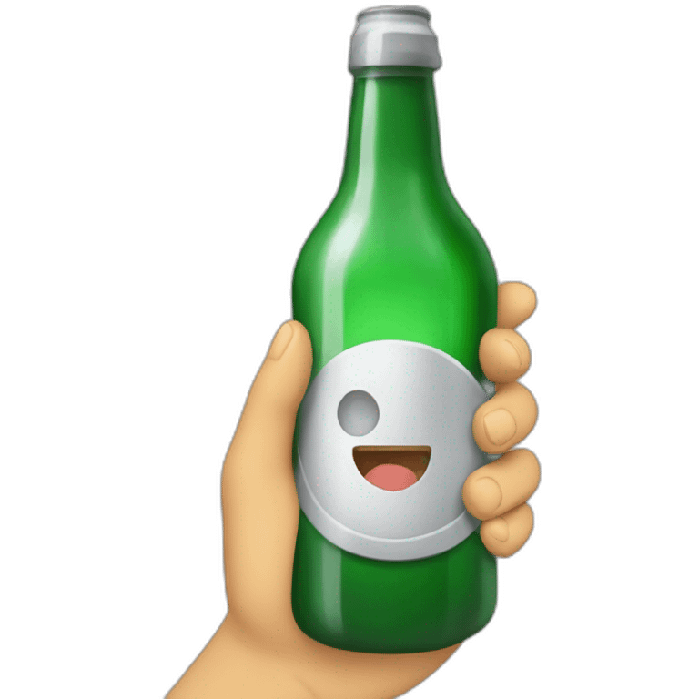 Mono loco con una botella rota en la mano emoji