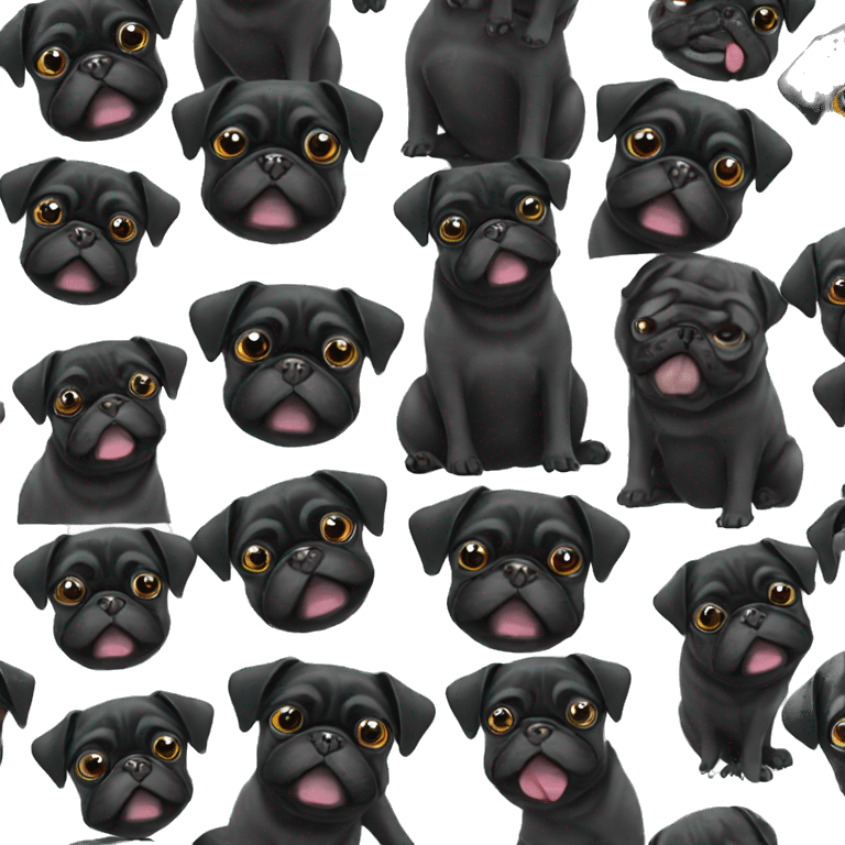 Black pug emoji