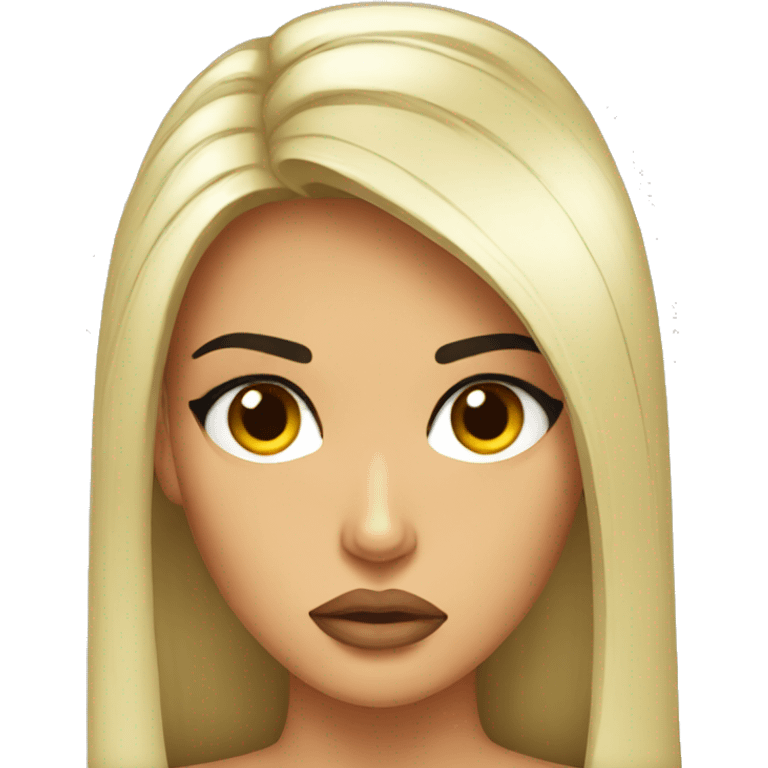 Kim K scowling emoji