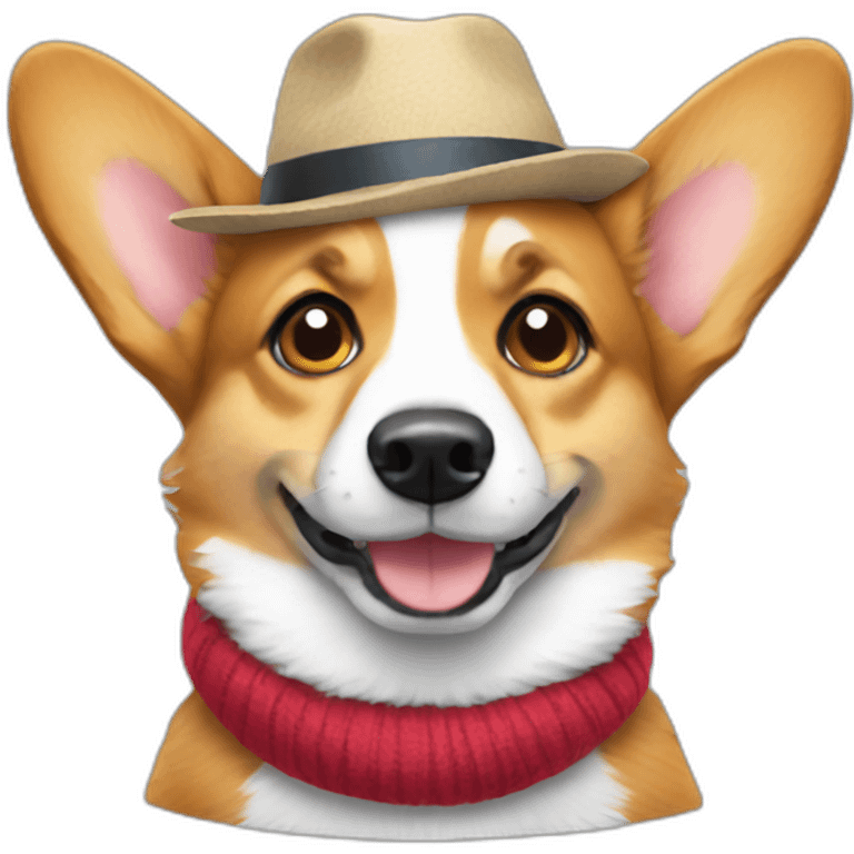 corgi wearing a hat emoji