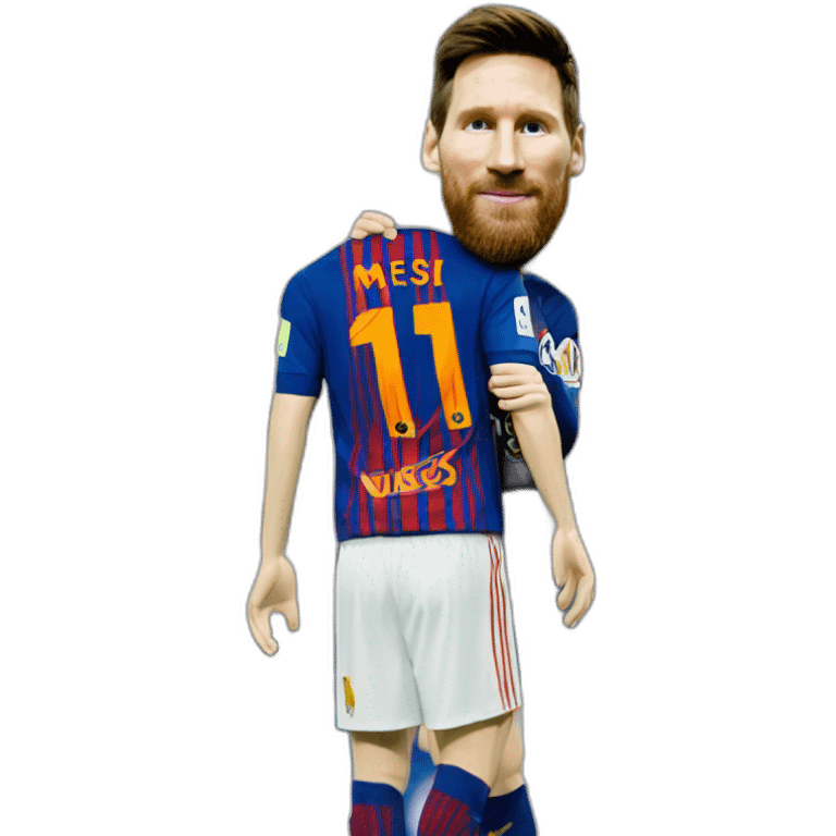 Messi hold his shirt at the Santiago bernabeu emoji