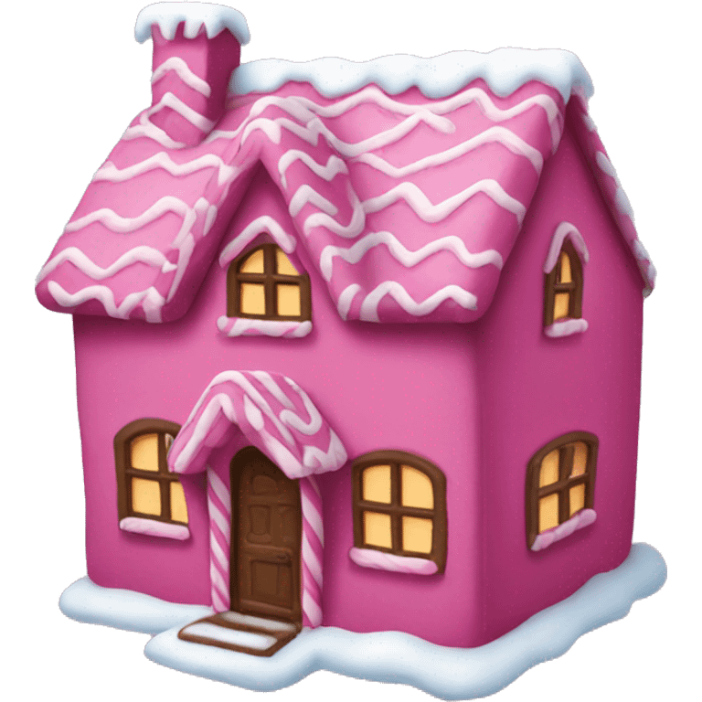 Cosy dark pink gingerbread house  emoji