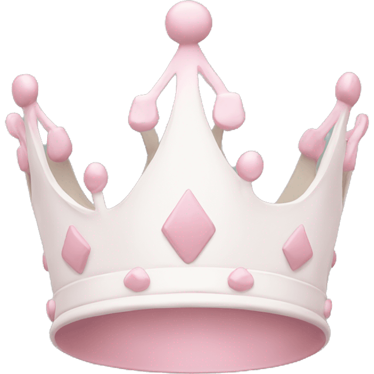 White and pastel pink crown emoji