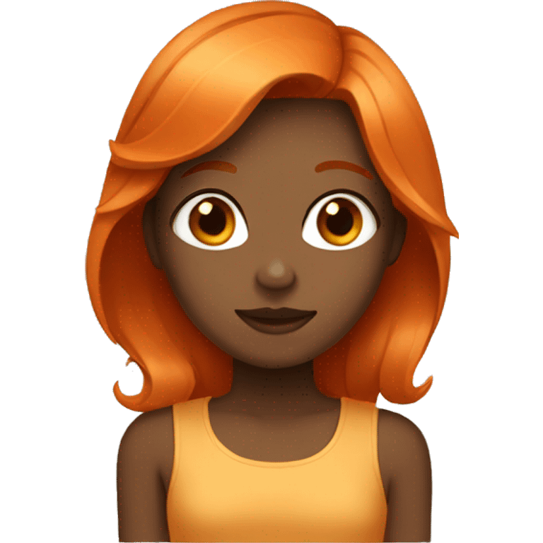 girl with orange and brown hair emoji