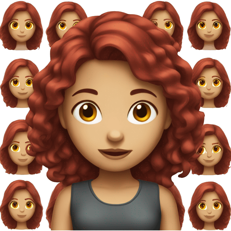 Girl with dark red hair  emoji