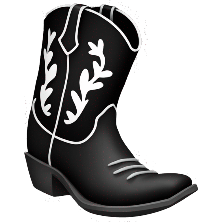 Cowboy boot black and white emoji