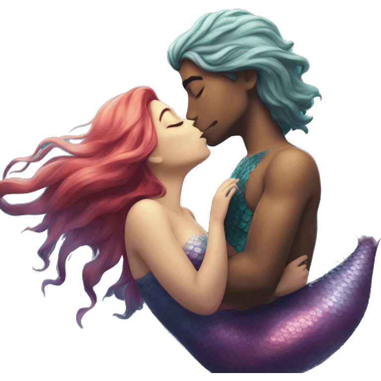 mermaid kissing human emoji