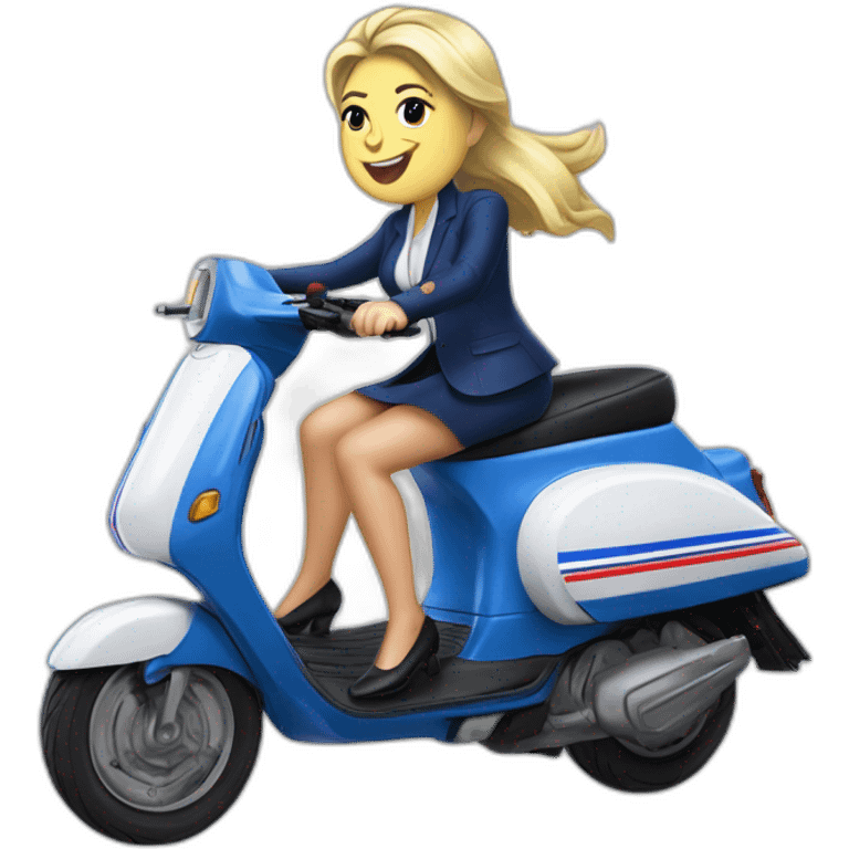 Marine le Pen sur un scooter emoji