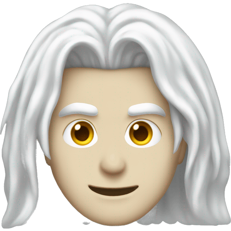 Alucard with long white hair and white skin emoji