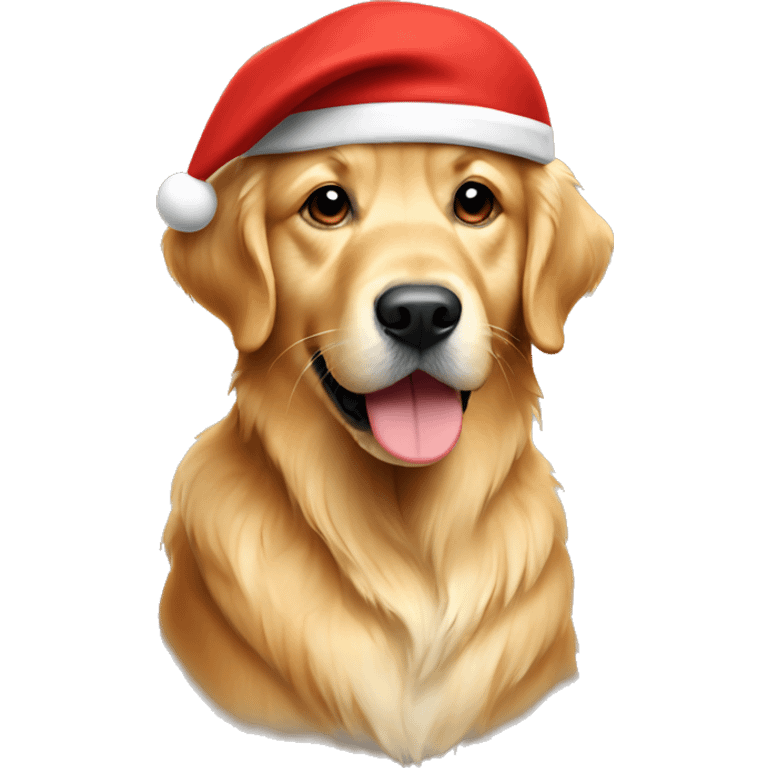 Golden retriever in red cap emoji