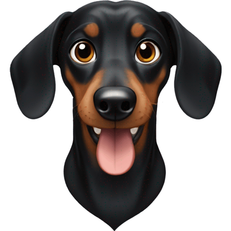 Black dachshund  emoji