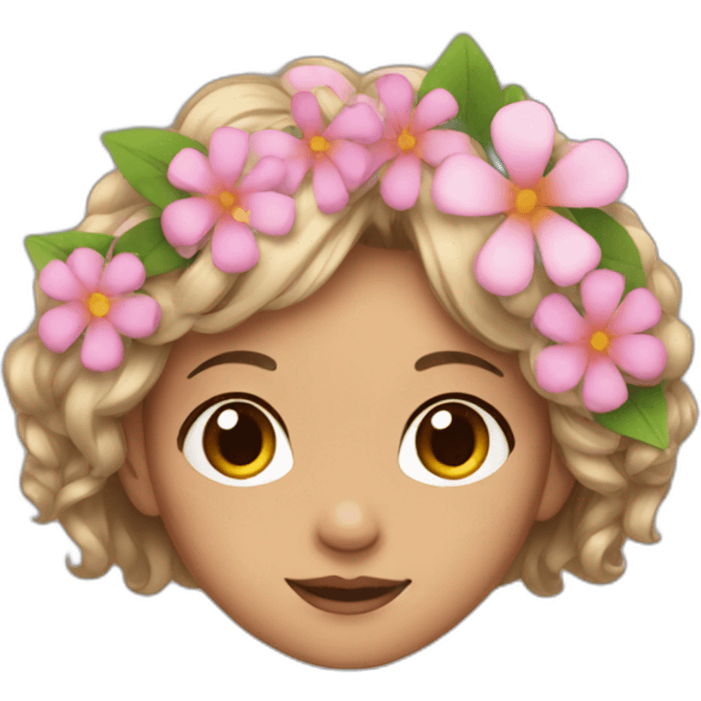 A girl who wears flowers in her hair emoji