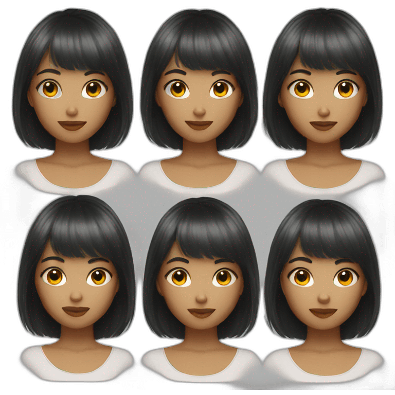 girl short haircut with bangs emoji