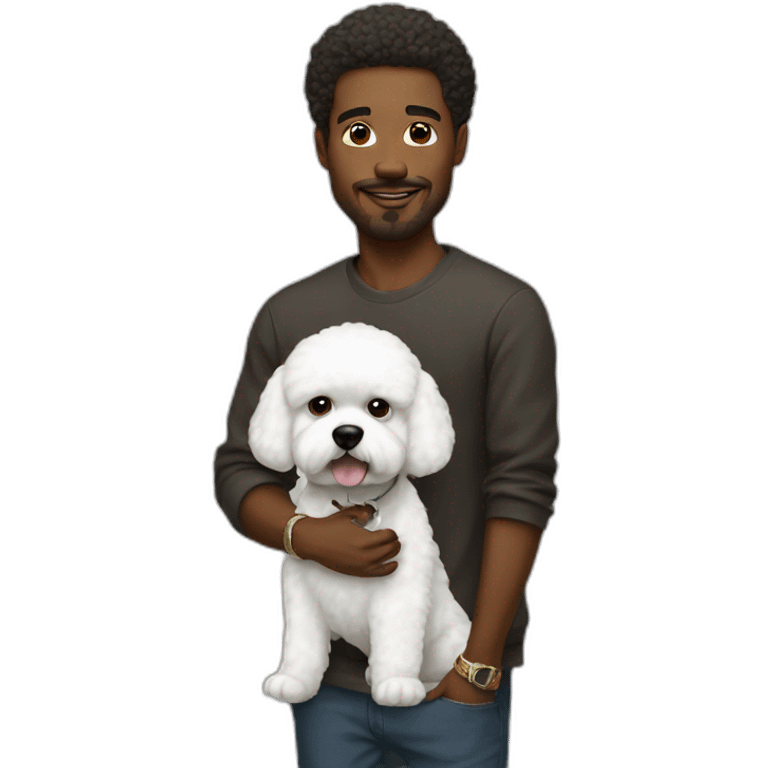 urban men with bichon emoji