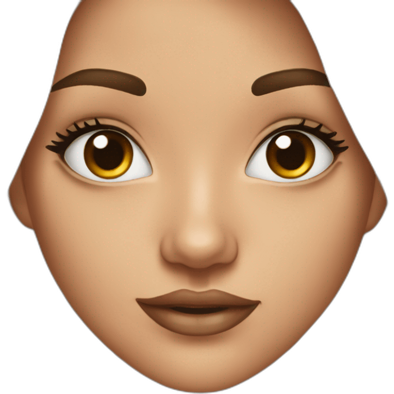 Girl showing permanent eyebrow makeup emoji