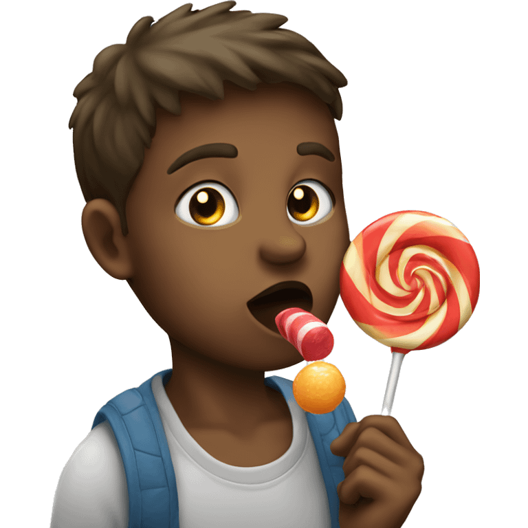 Boy sucking a lollipop  emoji