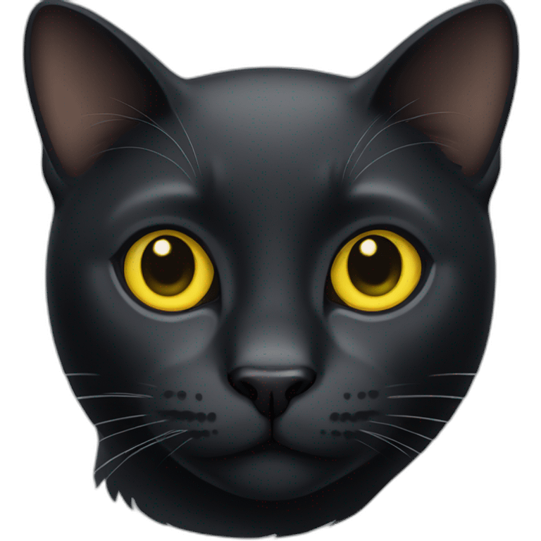 ios black cat with yellow eyes emoji