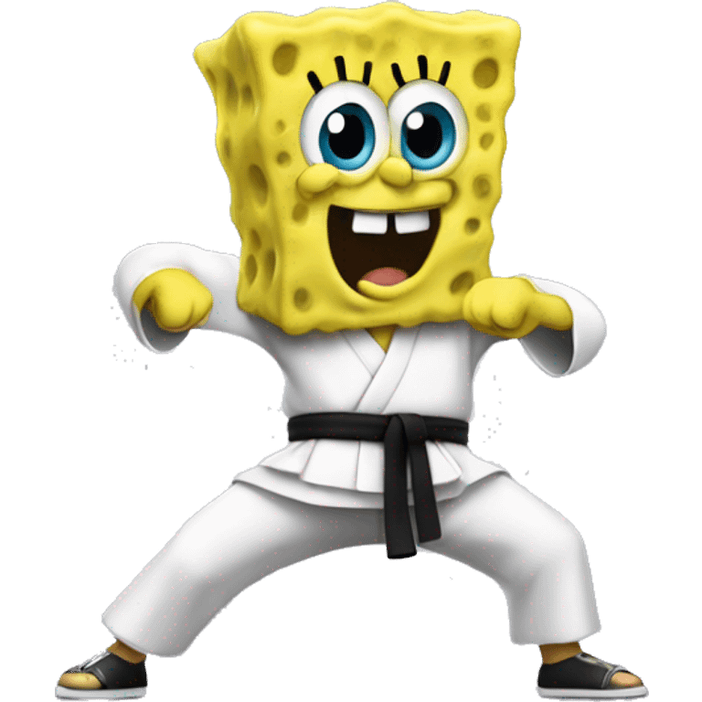 SpongeBob doing karate emoji