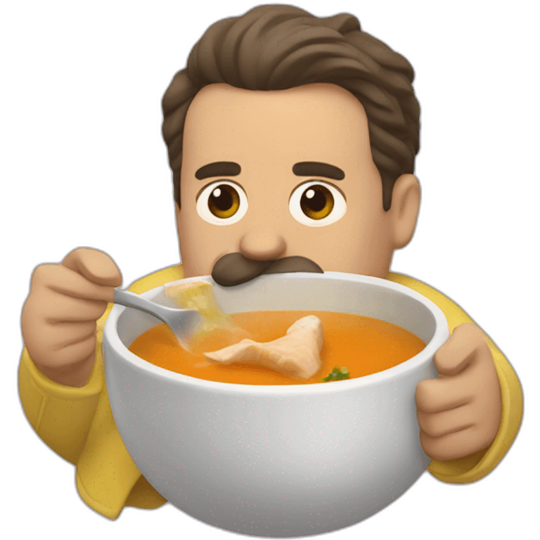 Ted lasso eating chicken soup  emoji