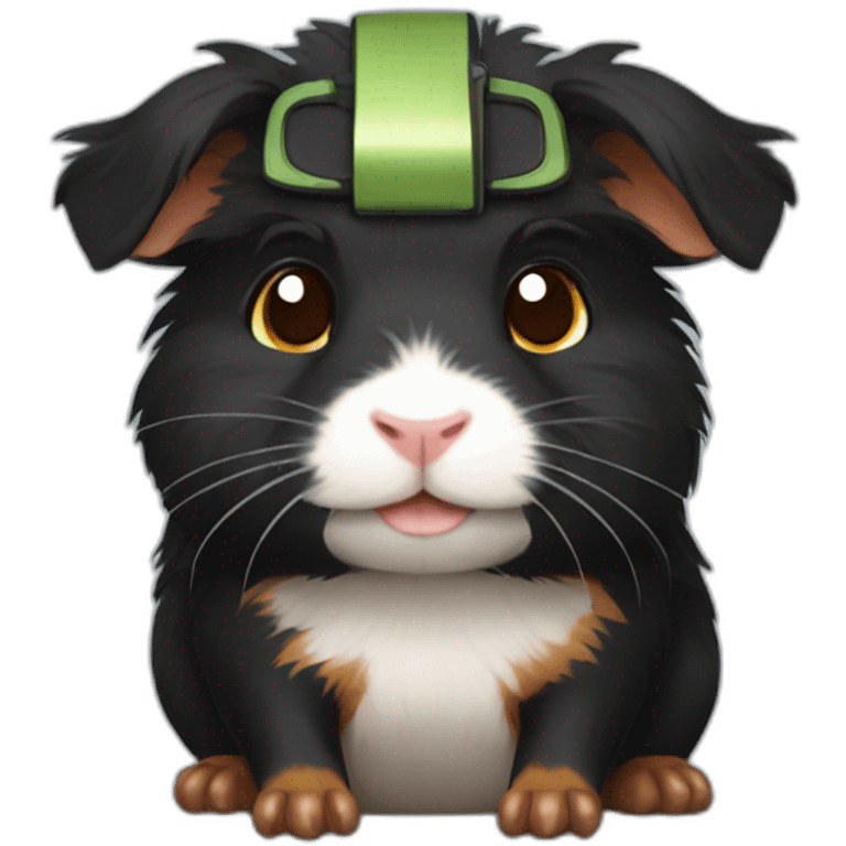 Black abyssinian guinea pig gamer emoji