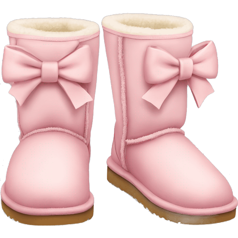 Light pink UGG boots with bow emoji