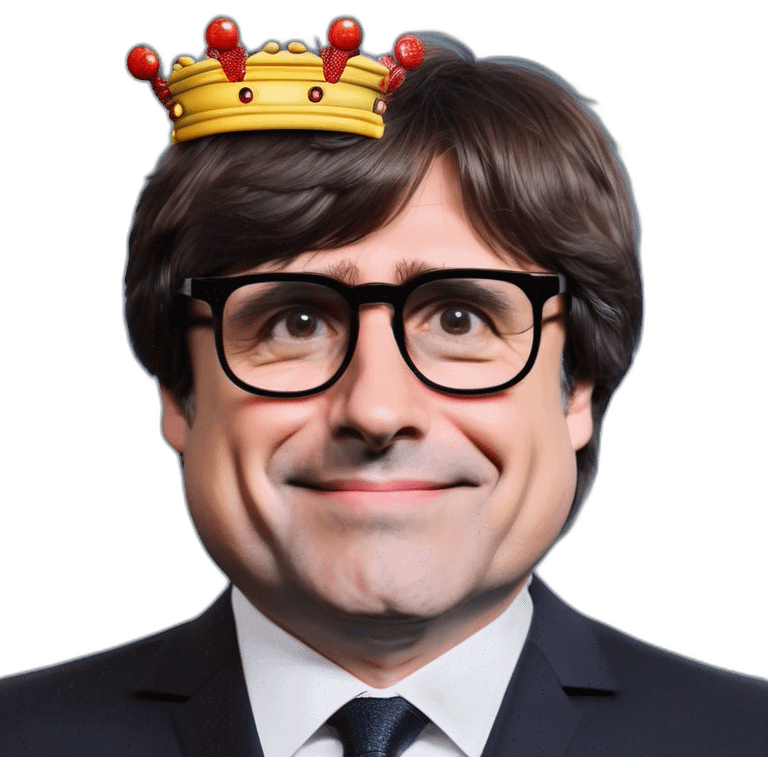 Carles Puigdemont with crown emoji