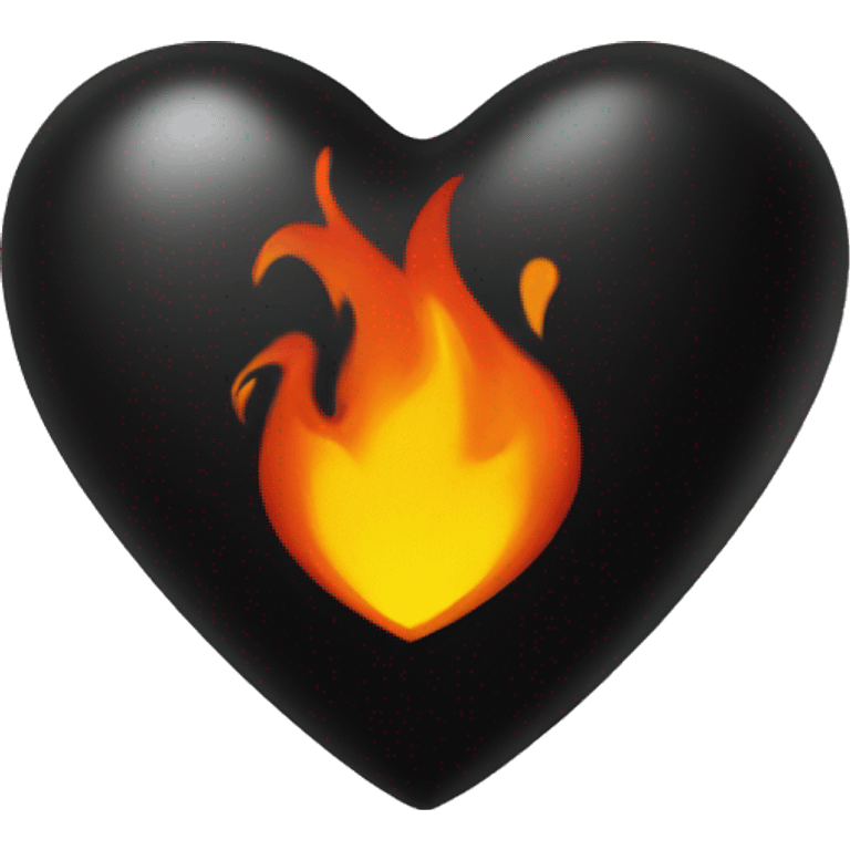 black heart with fire emoji