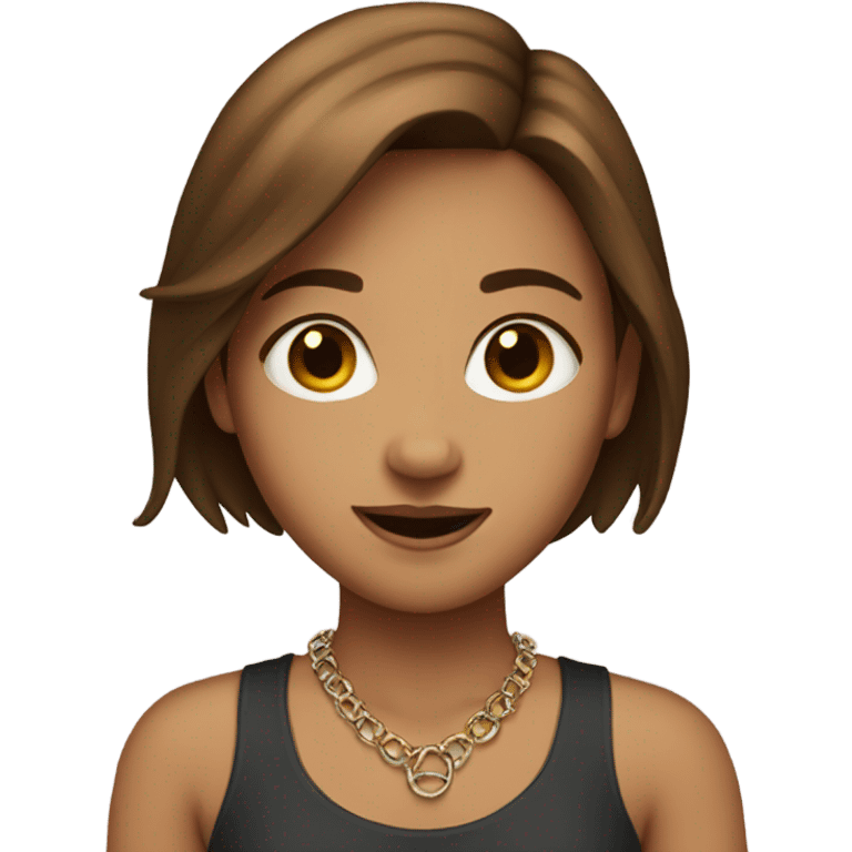 Brown-haired girl with necklace emoji